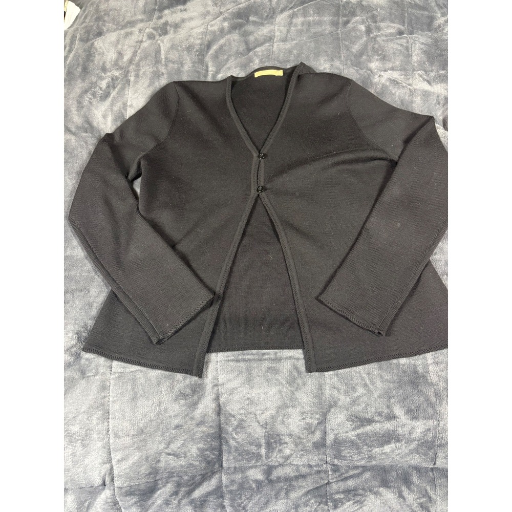 G2000 Black V Neck Button Front Knit Cardigan Sweater Womens Size 10‎ 50 Wool